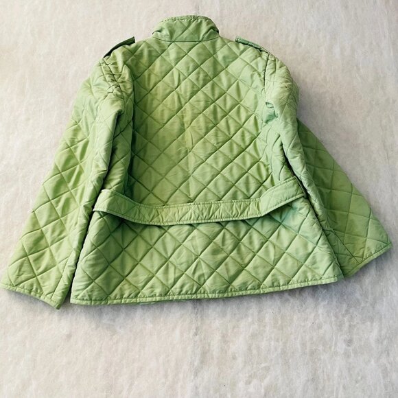Jones New York Signature Womens Green Belted Waist Classic Quilted Jacket Sz XL - Picture 2 of 9